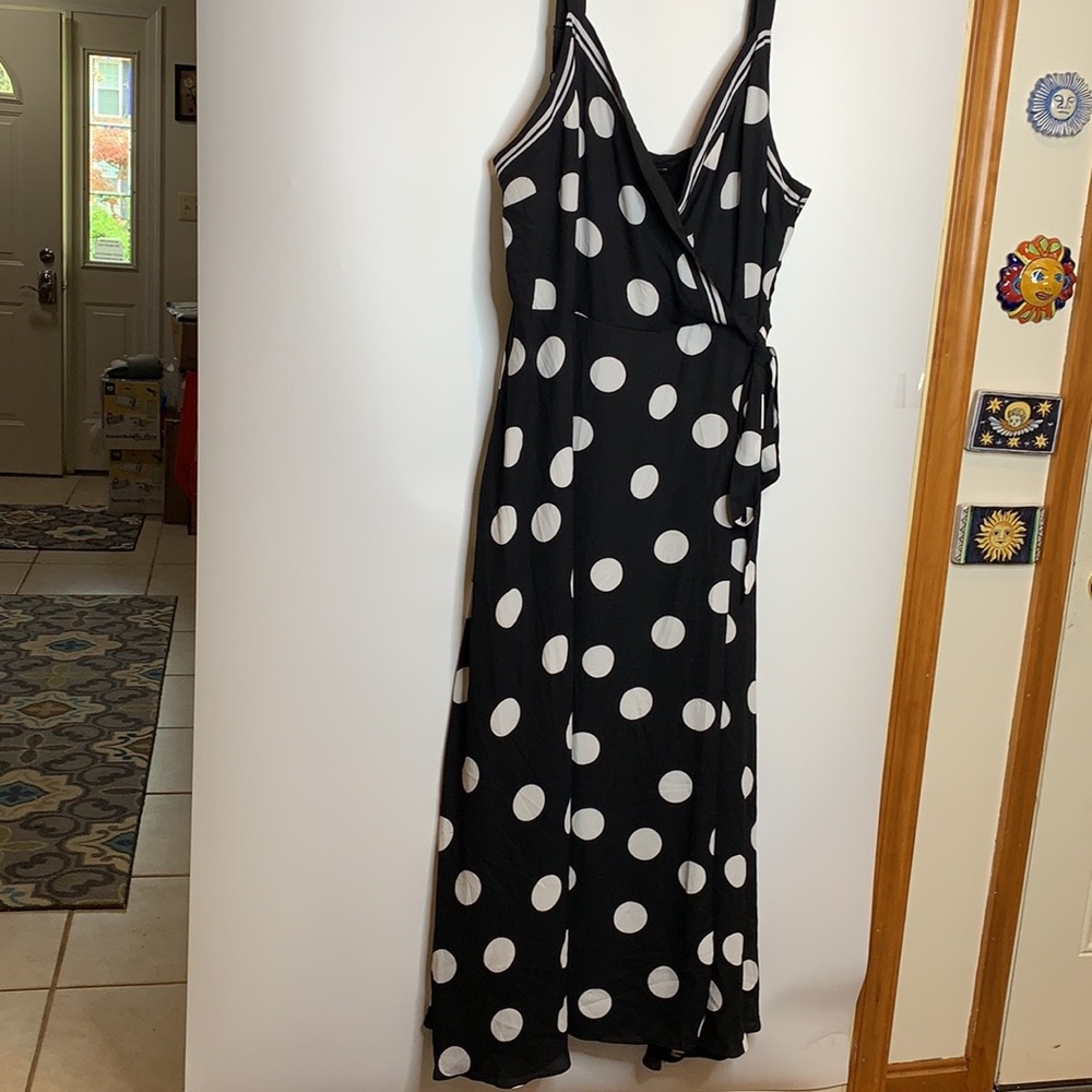 Inc Polka Dot Dress faux wrap 24W PLUS SIZE